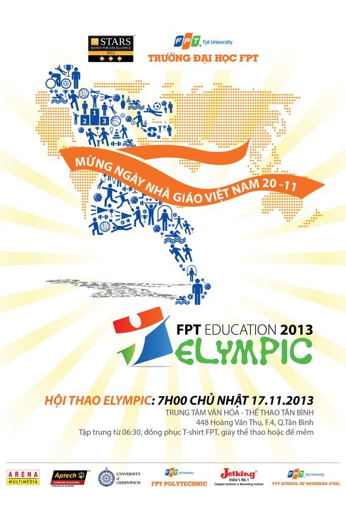 Cao đẳng thực hành FPT Mạng cá cược bóng đá
 Hồ Chí Minh tổ chức Hội thao Elympic 2013 với chủ đề "Đột phá".