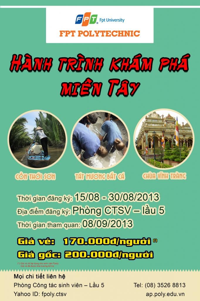 Cao đẳng thực hành FPT Mạng cá cược bóng đá
 Hồ Chí Minh tổ chức "Hành trình khám phá miền Tây"