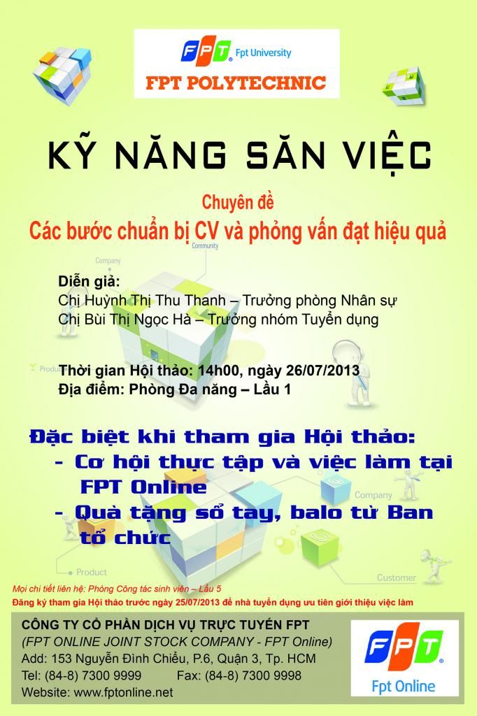 Chuyên đề “Các bước chuẩn bị CV và phỏng vấn đạt hiệu quả” dành cho sinh viên FPT Mạng cá cược bóng đá
