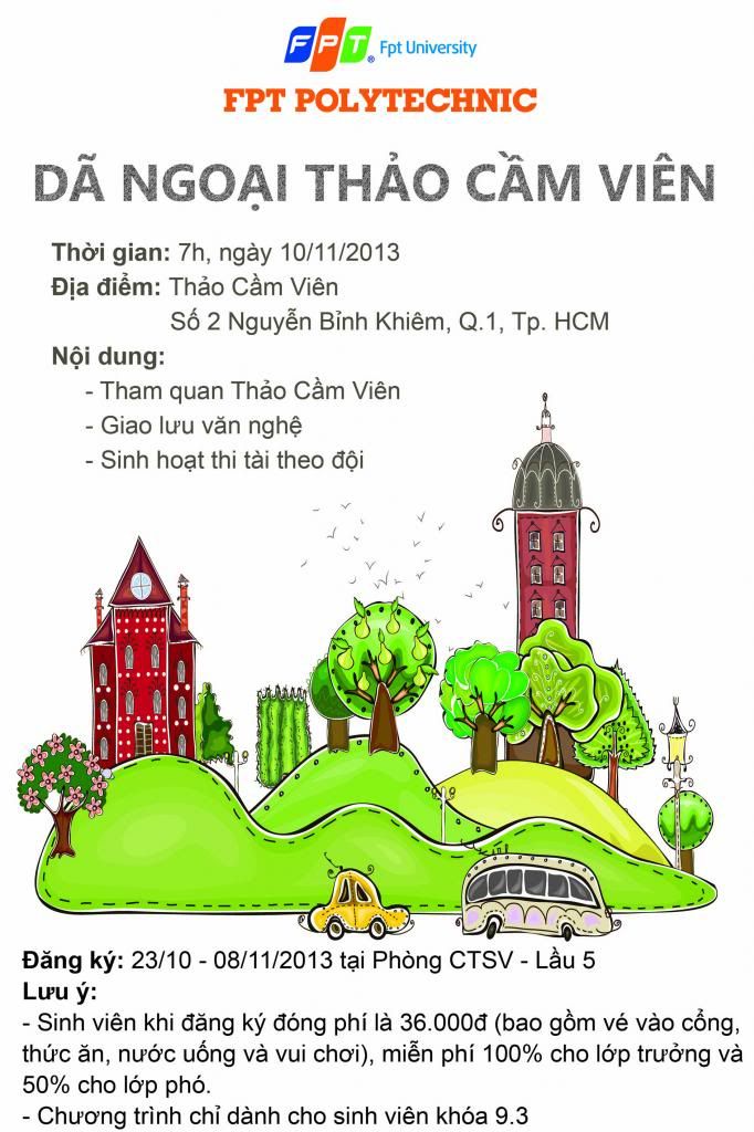 Cao đẳng thực hành FPT Mạng cá cược bóng đá
 Hồ Chí Minh tổ chức dã ngoại Thảo Cầm Viên.