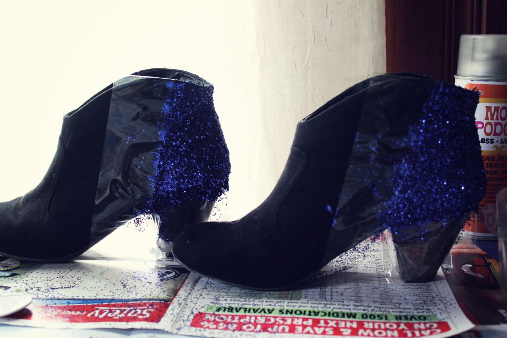 We Live Upstairs DIY Glitter Ankle Boots