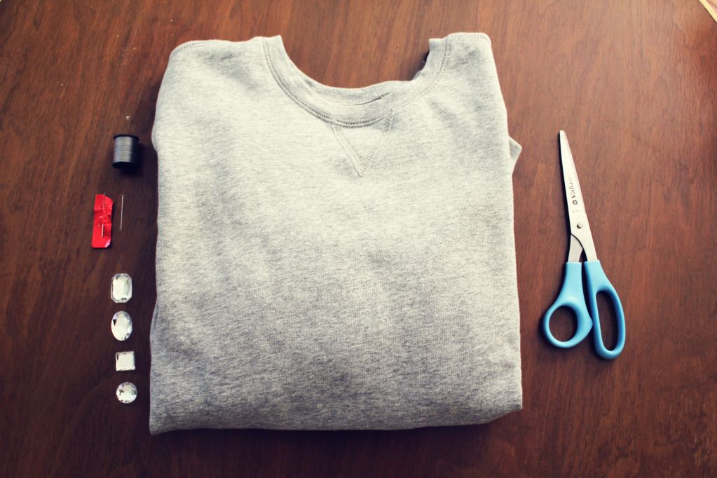 We Live Upstairs Embellished Sweatshirt DIY