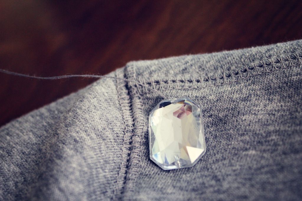 We Live Upstairs Embellished Sweatshirt DIY