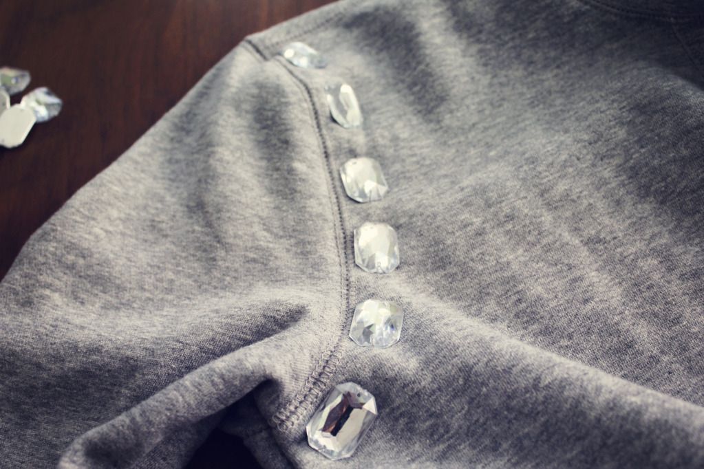 We Live Upstairs Embellished Sweatshirt DIY