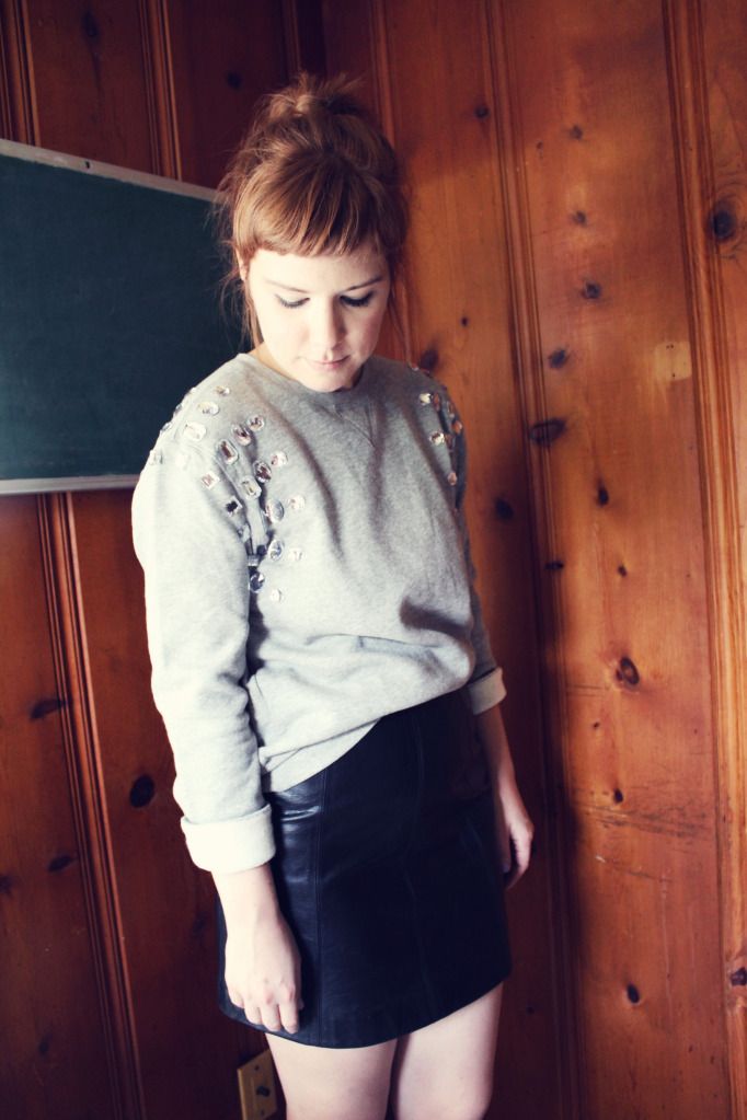 We Live Upstairs Embellished Sweatshirt DIY