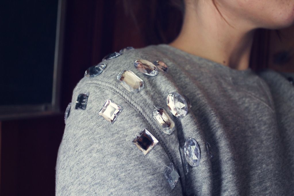 We Live Upstairs Embellished Sweatshirt DIY