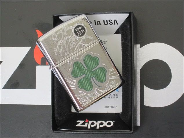 Zippo 4 Leaf Clover Luck