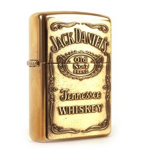 Jack Daniels Polished Brass Emblem Zippo Lighter
