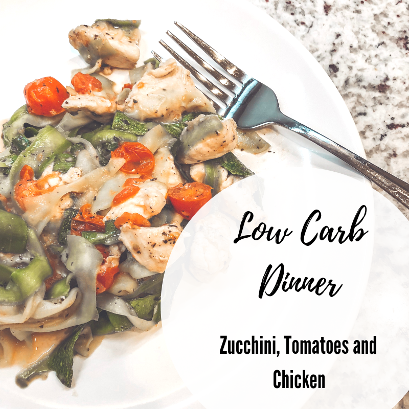 Low Carb Dinner Zucchini Tomatoes and Chicken
