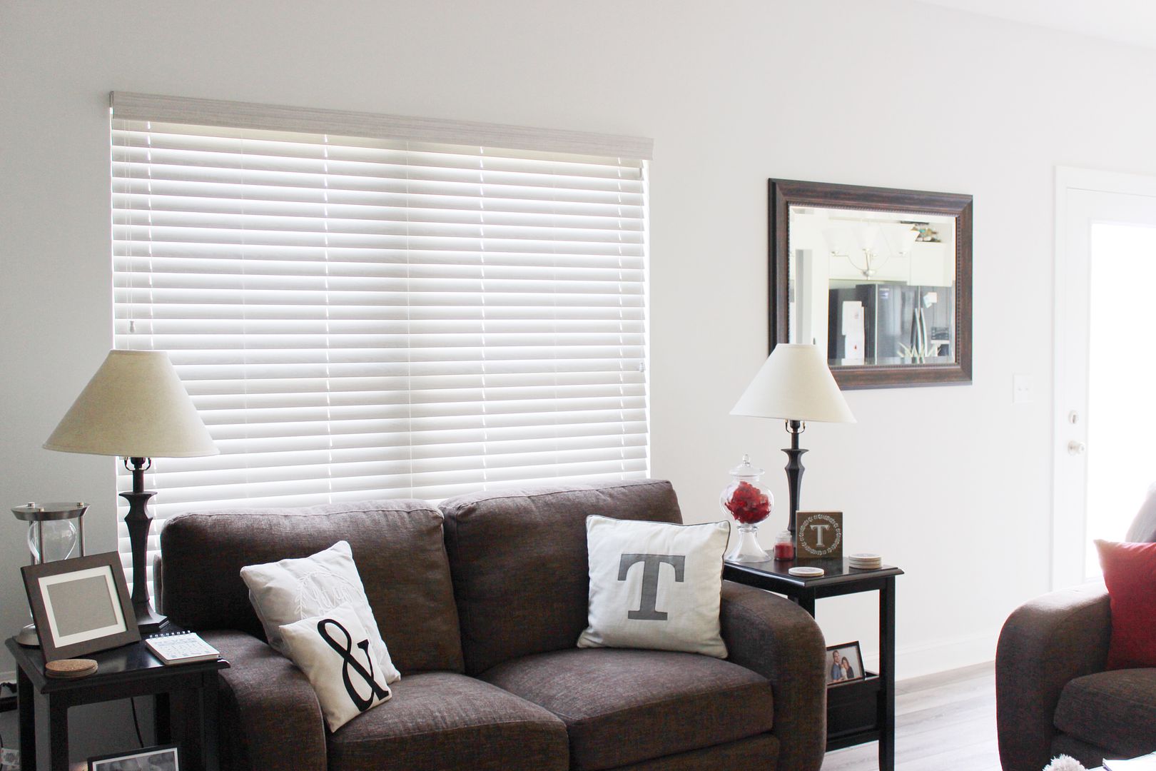 Comfortex Aria Advanced Faux Wood Blinds Living Room