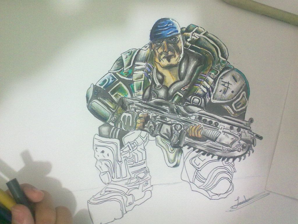 Dibujo De Marcus Fenix (Gear Of War) Dibujo De Marcus Fenix (Gear Of War)