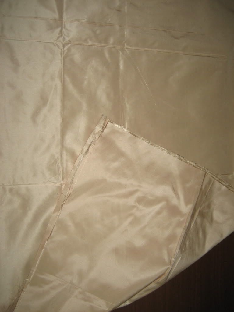 100 Pure SILK TAFFETA FABRIC Cafe Cream 2.18 yards continuous piece 54
