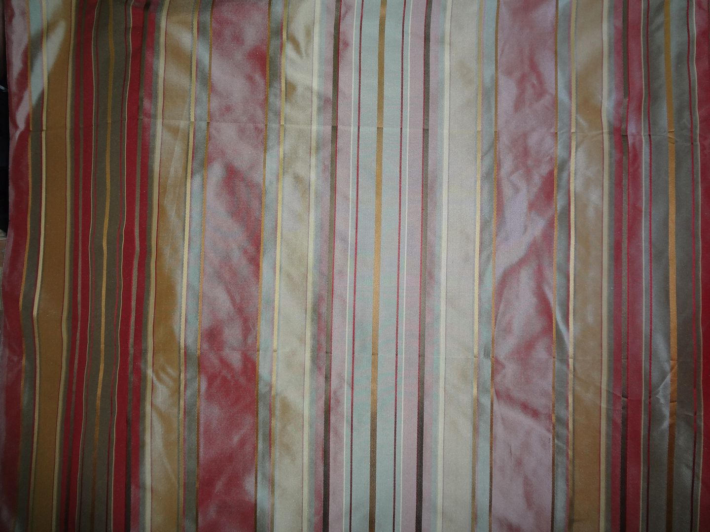 Silk Taffeta Fabric Multi colour with satin stripes 54"
