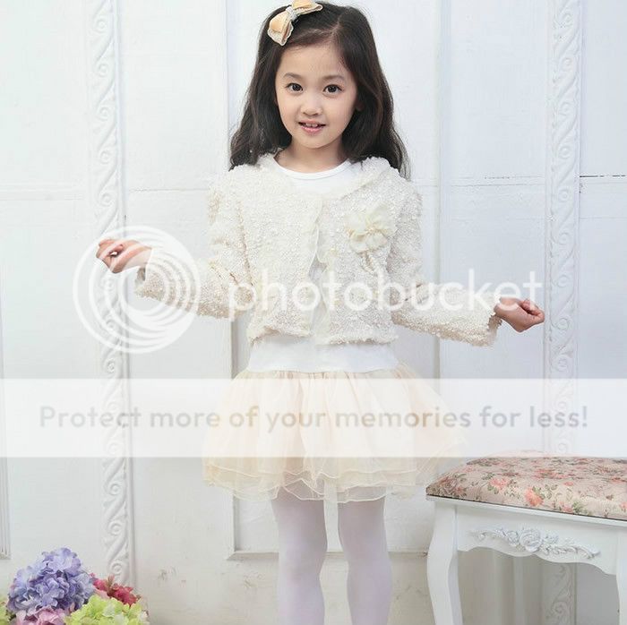 2pcs Baby Girls Flower Top Coat Dress Tutu Skirt Pageant Outfit Set Suit Clothes
