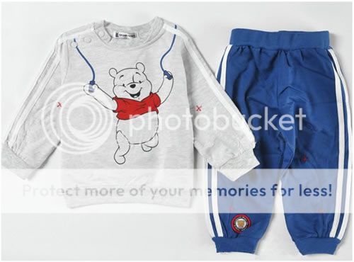 2pcs Kid Baby Boy Long Top Pants Set Suit Outfit Sports Clothing Clothes Bear
