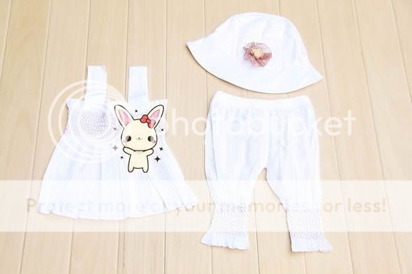 3pcs Baby Girl Kid Ruffle Top Pants Hat Set Outfit Clothes Costume White 0 24M