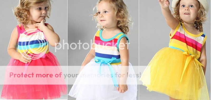 Fashion Baby Girls Child Rainbow Tutu Pettiskirt Top Skirt Party Dresses Clothes
