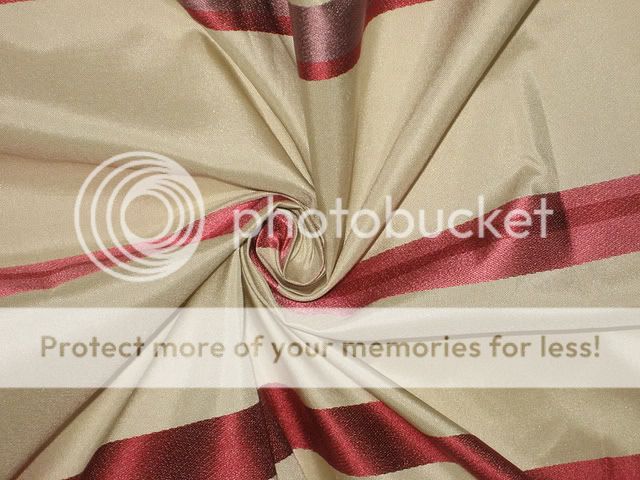 Silk Taffeta Fabric Champagne with satin stripes 54  